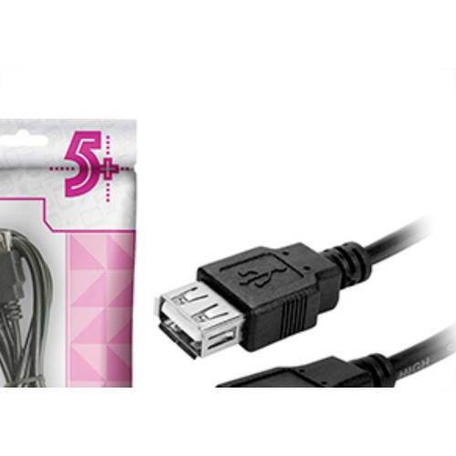Cabo Usb 2.0 Macho+Femea 1.80M Preto