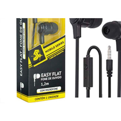 Fone De Ouvido Easy C/Microfone 1,2M Preto