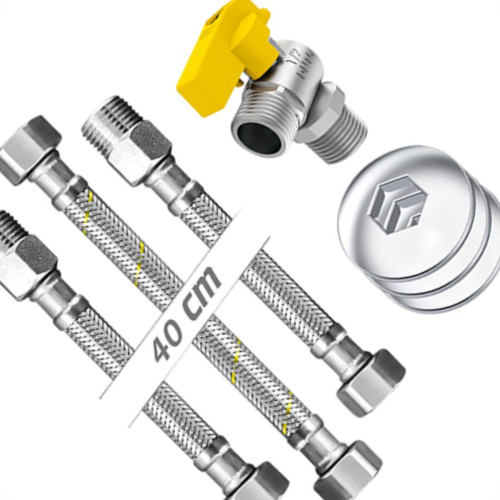 Kit Inst.Aqueced.A Gas 1/4 40Cm Cromado Roco