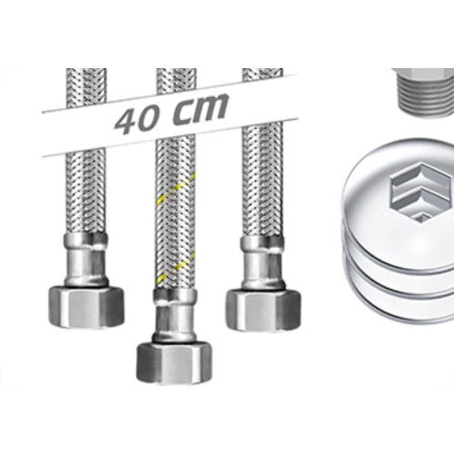 Kit Inst.Aqueced.A Gas 1/4 40Cm Cromado Roco