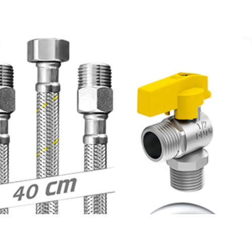 Kit Inst.Aqueced.A Gas 1/4 40Cm Cromado Roco