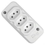 Tomada Barra Techna Tripla 2P+T 10A Branco