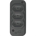 Tomada Barra Techna Tripla 2P+T 10A Preto