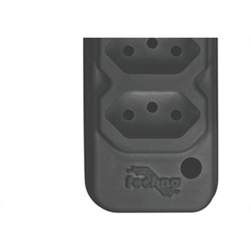 Tomada Barra Techna Tripla 2P+T 10A Preto