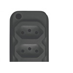 Tomada Barra Techna Tripla 2P+T 10A Preto