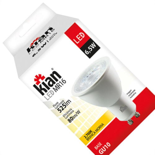 Lampada Dicroica 6,5W Led 2700K Kian Gu10