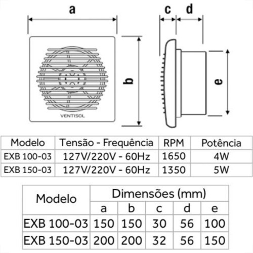 Exaustor P/Banheiro Ventisol Branco B10 Bivolt
