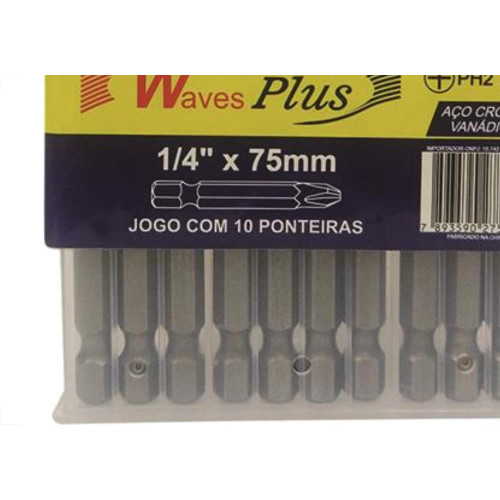 Jogo Ponteira Waves Phil 1/4X75Mm 10P