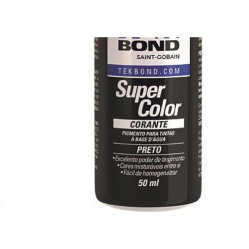 Corante Tekbond Preto 50Ml - Kit C/12 Unidades
