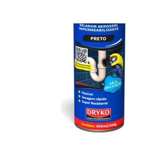 Borracha Liquida Spray Dryko Preto 400Ml/340G