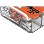 Conector Wago 2P 02 4,0M 32A 221-412 - Kit C/100 Unidades