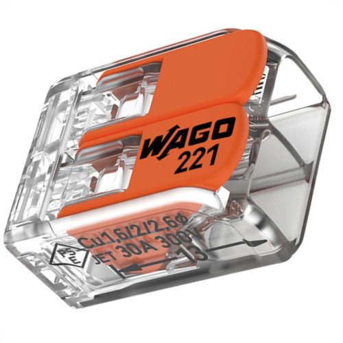 Conector Wago 2P 05 6,0M 41A 221-612 - Kit C/50 Unidades