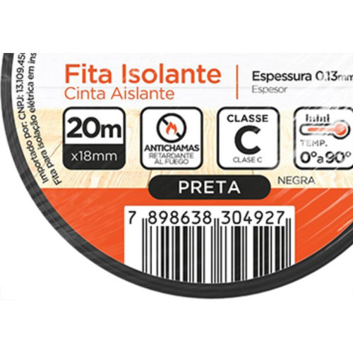 Fita Isol B_D 20Mts - Kit C/10 Unidades