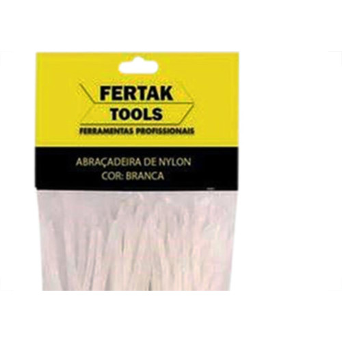 Abracadeira Nylon Fertak 2,5X200 Branco C/100