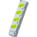 Kit C/3 - Tomada Barra Fiolux Quadrupla 2Polos+T20A Cinza