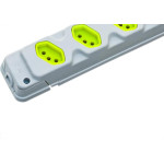 Kit C/3 - Tomada Barra Fiolux Quadrupla 2Polos+T20A Cinza