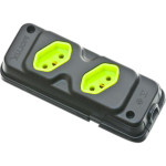 Tomada Barra Fiolux Dupla 2P+T20A Preto