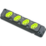 Tomada Barra Fiolux Quadrupla 2Polos+T20A Preto