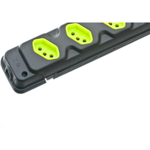 Tomada Barra Fiolux Quadrupla 2Polos+T20A Preto