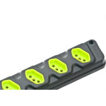 Tomada Barra Fiolux Quadrupla 2Polos+T20A Preto