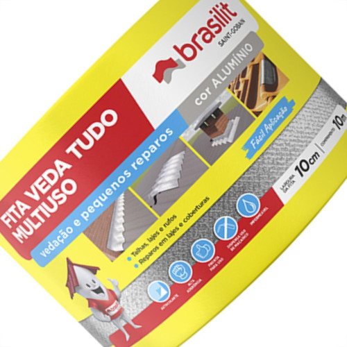 Brasilit Fita Adesiva Alum 10Cmx10Mt