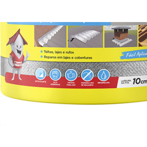 Brasilit Fita Adesiva Alum 10Cmx10Mt