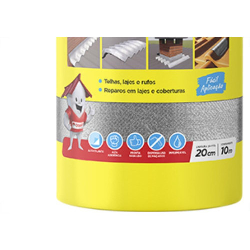 Brasilit Fita Adesiva Alum 20Cmx10Mt