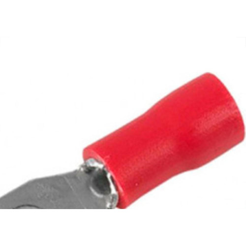 Terminal Pre-Isol Forquilha 0,5-1,5 F3,7 Vermelho - Kit C/100 Unidades