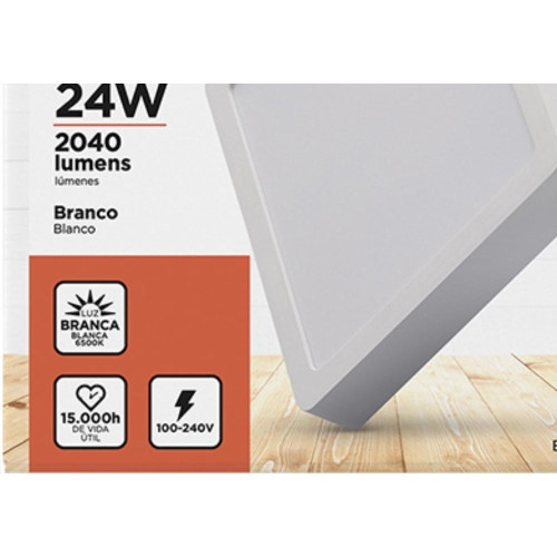 Luminaria Led Sob Qd 24W 6500K 28Cm B_D Eco