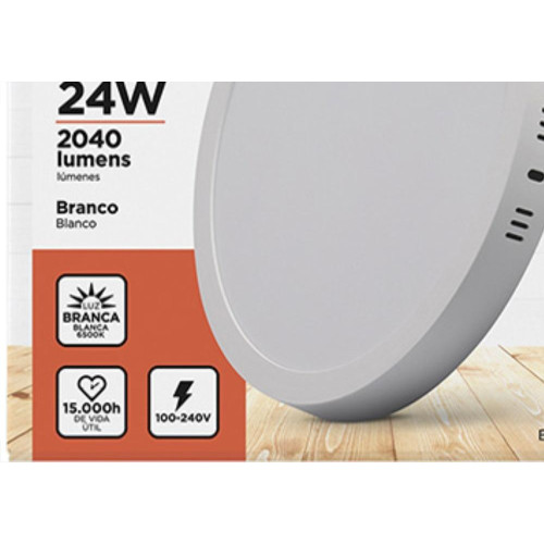 Luminaria Led Sob Red 24W 6500K 29Cm B_D Eco