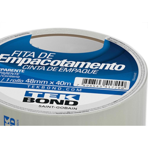 Fita Embal Tekbond 48X40Mm Transp - Kit C/4 Unidades