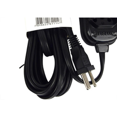 Extensao Fiolux Pl Connect 2P+T 05M Preto