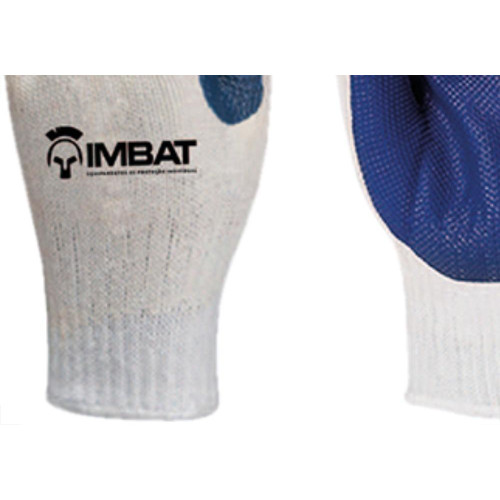 Luva Imbat Tricotada Banho Vulcan Azul 09 - Kit C/12 Unidades