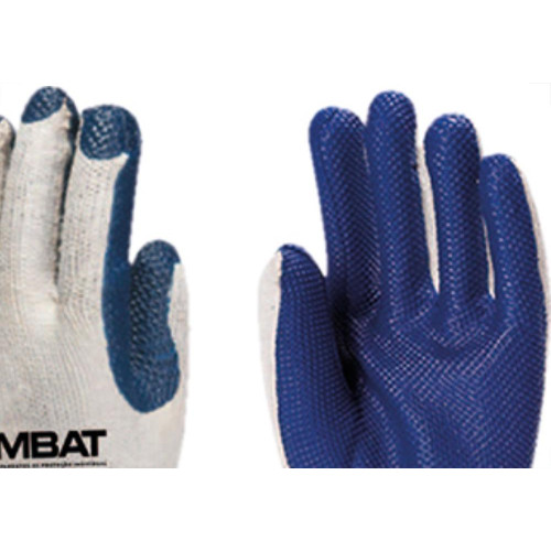 Luva Imbat Tricotada Banho Vulcan Azul 09 - Kit C/12 Unidades