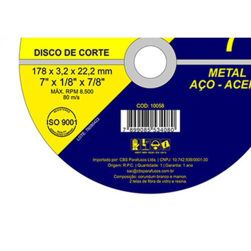 Disco Corte Waves Ferro 7X7/8 2T