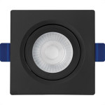 Spot Emb.05W Led 6500K Quadr B_D Preto