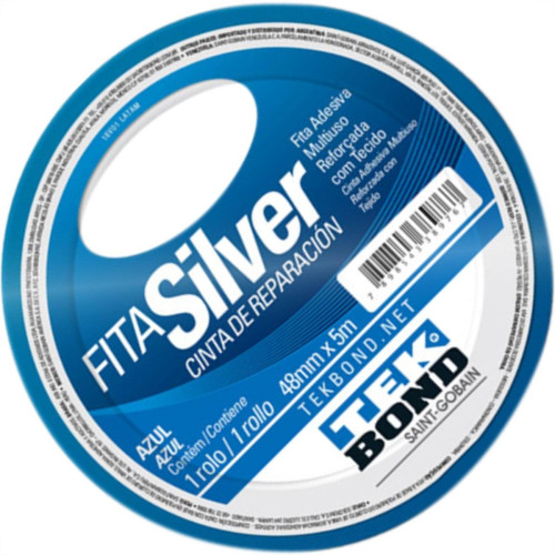 Fita Silver Tape Tekbond Azul 48Mmx05Mt