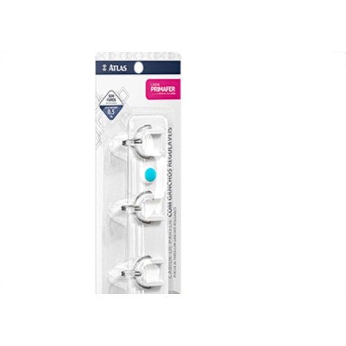 Cabide Adesivo Atlas 0,5Kg Fixo Branco