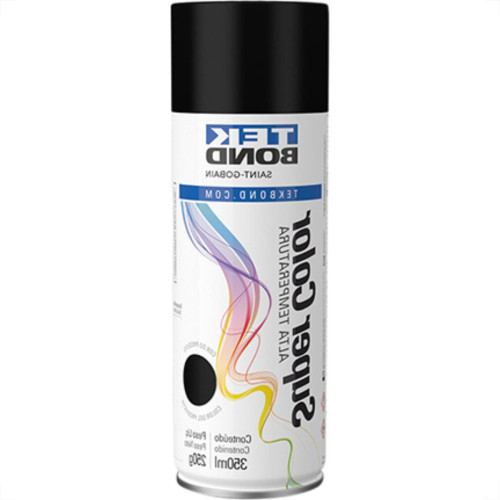Spray Tekbond Alta Temp Preto Fosco 350Ml