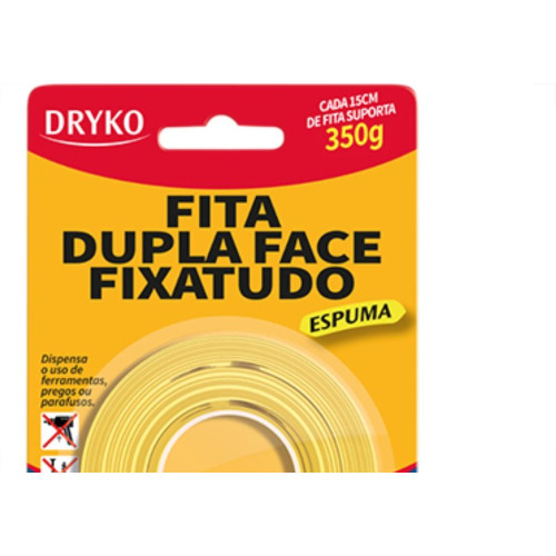 Fita Dupla-Face Dryko Espuma 12Mmx1,5M