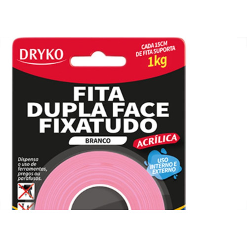 Fita Dupla-Face Dryko F.Tudo Branco 24X2,0M