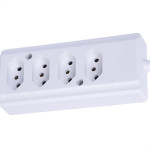 Tomada Barra Intern.Quadrupla 2Polos+T 20A Branco