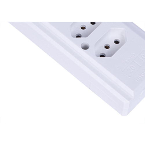 Tomada Barra Intern.Quadrupla 2Polos+T 20A Branco