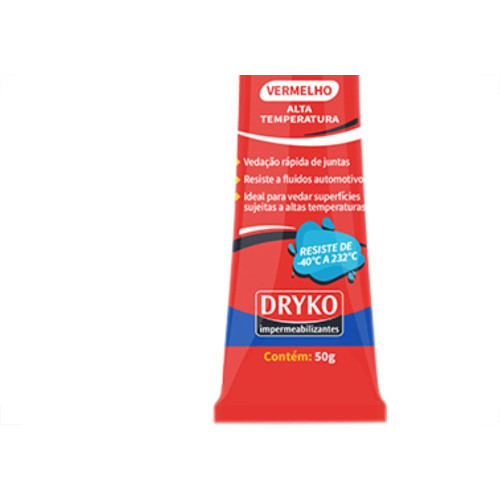 Cola Silicone 50G Dryko Alta Temp.Vermelho