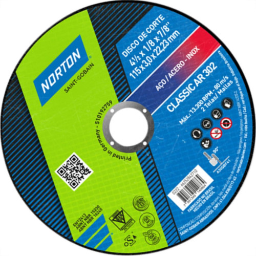 Disco Corte Norton Ferro 4.1/2X7/8