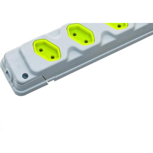 Kit C/3 - Tomada Barra Fiolux Quadrupla 2Polos 20A Cinza