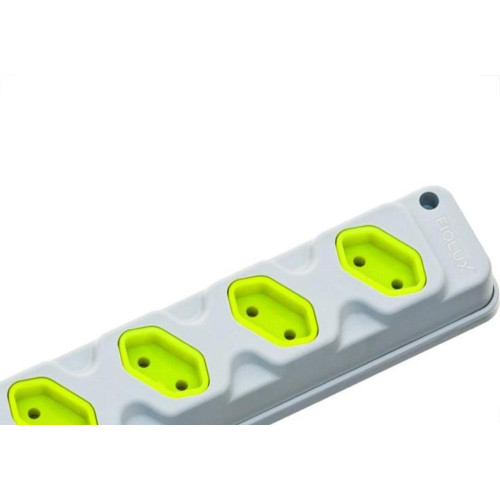 Kit C/3 - Tomada Barra Fiolux Quadrupla 2Polos 20A Cinza
