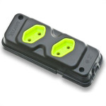 Tomada Barra Fiolux Dupla 2P 20A Preto