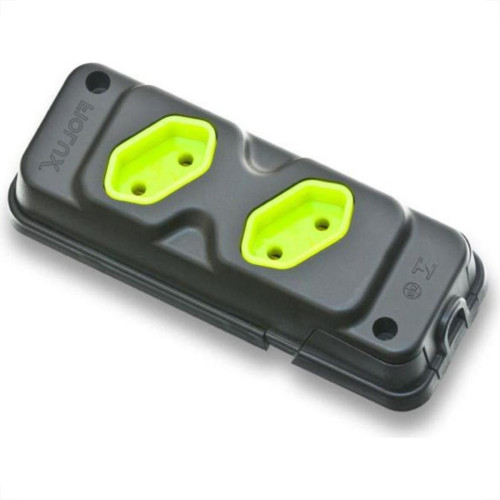Tomada Barra Fiolux Dupla 2P 20A Preto