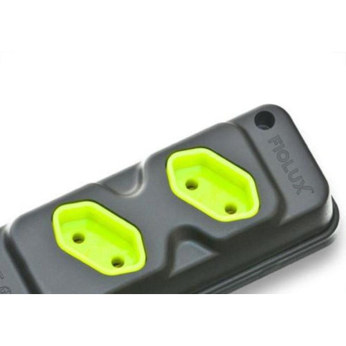 Tomada Barra Fiolux Dupla 2P 20A Preto